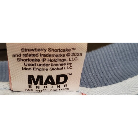 Strawberry Shortcake Women’s Cropped Sweatshirt Blue Striped Size XXL - NWT - Picture 6 of 7